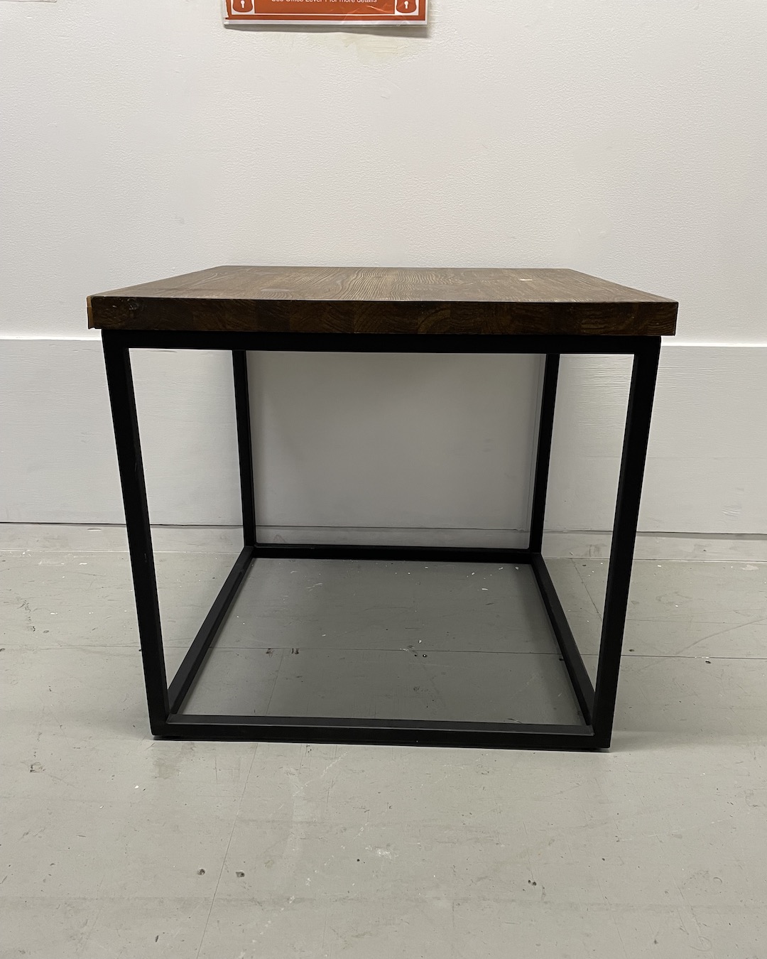 Square wooden side table
