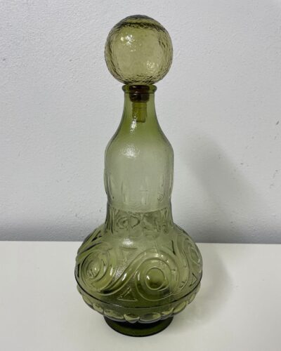 Green decanter with lid glass