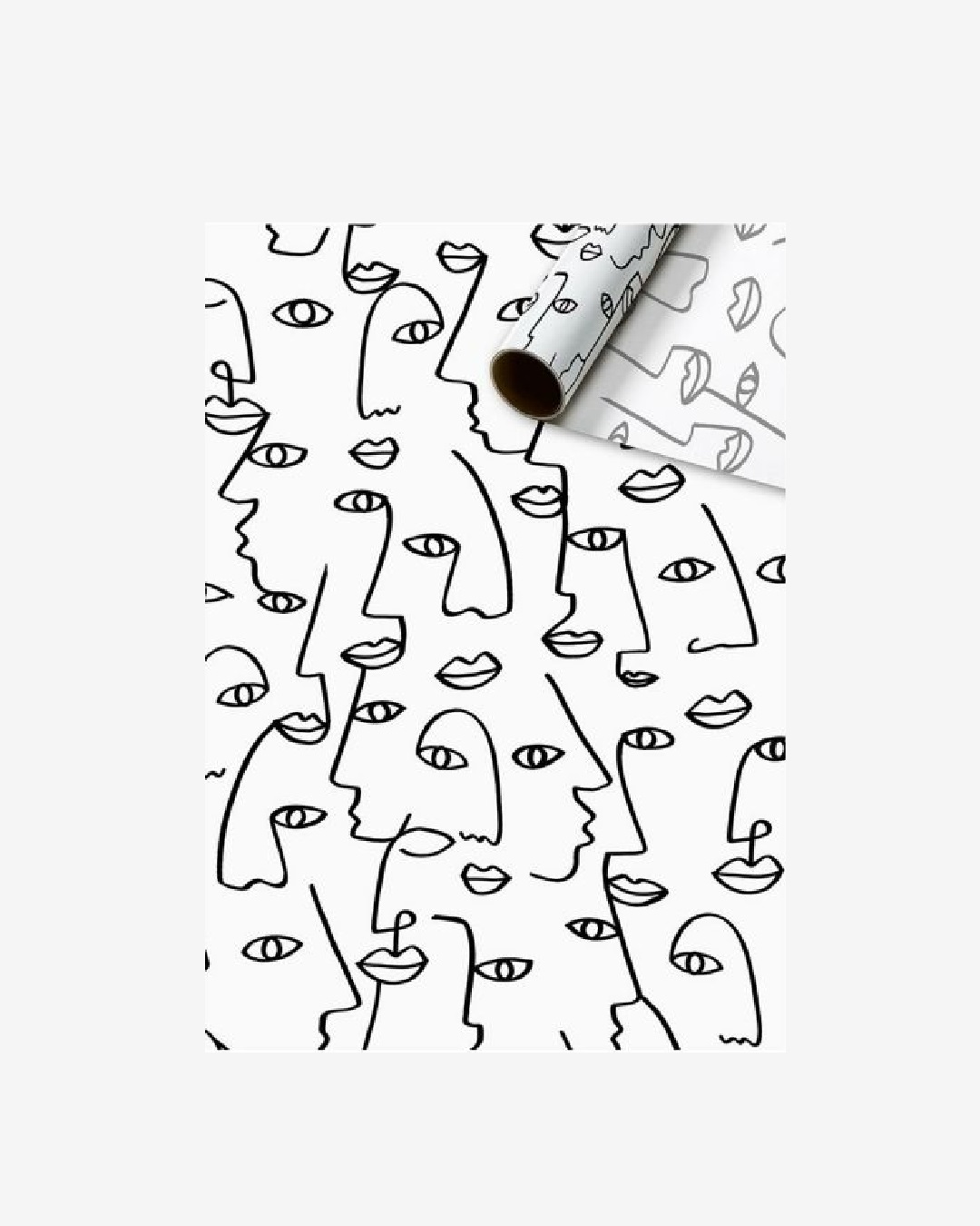 Black and white ardik face wrapping paper roll