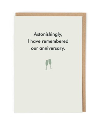 Astonishingly I have Remembered our Anniversary Card