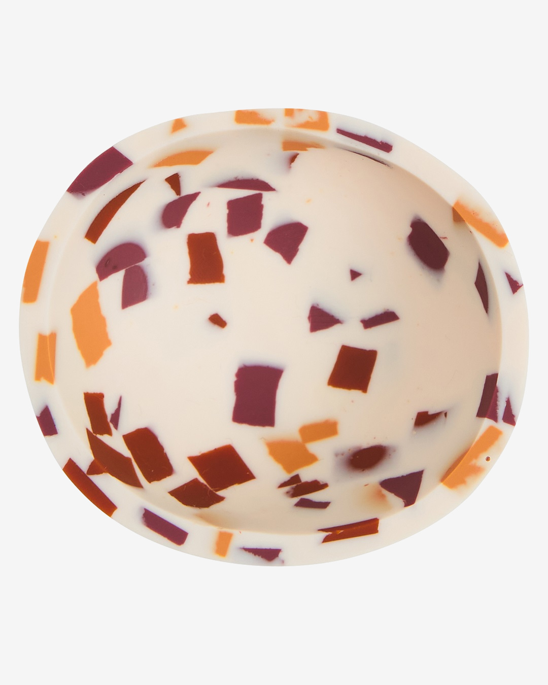 Terrazzo red and orange bowl birds eye view