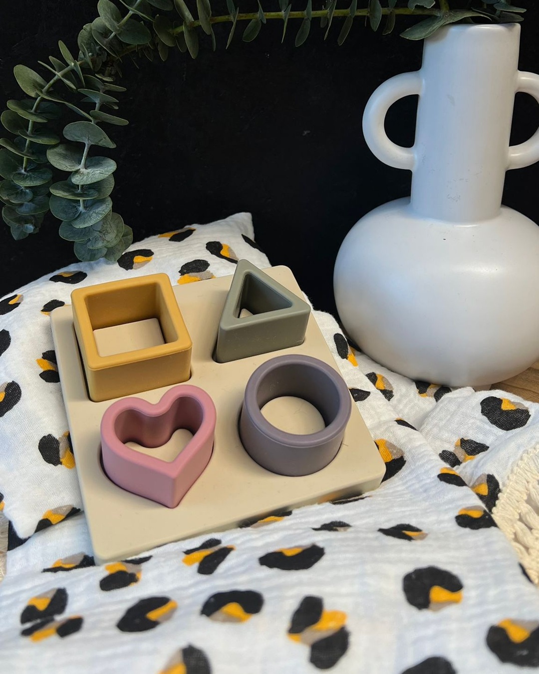 Baby Block Coloured Silicone Shape Puzzle Set