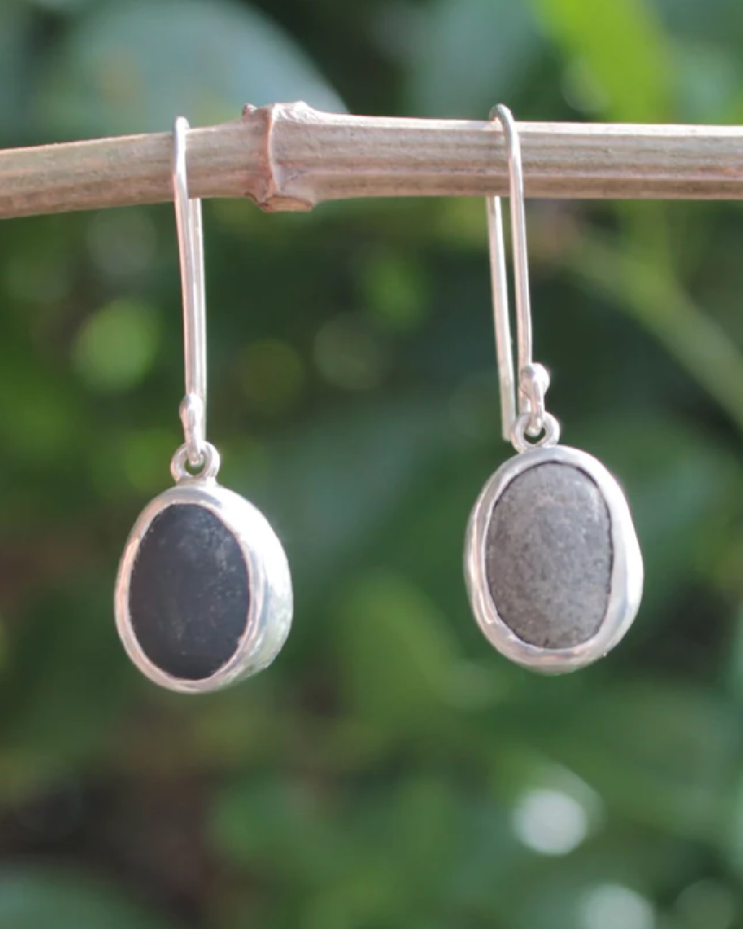 Beach pebble earrings
