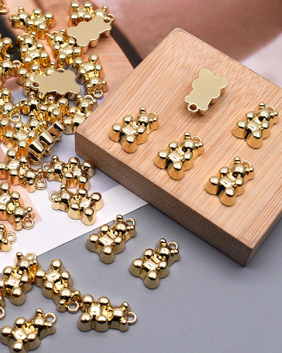 Gold bear charms