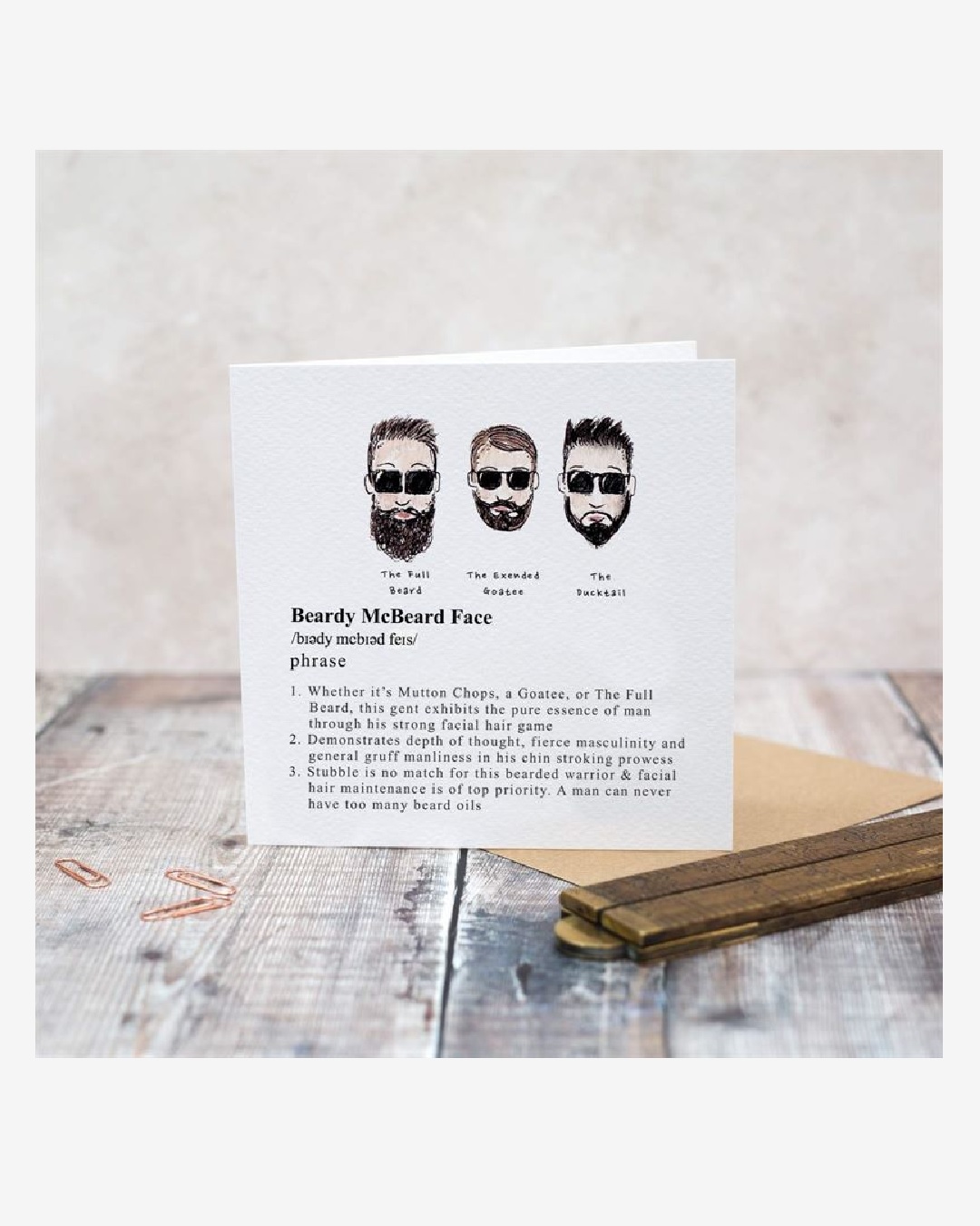 Card with men with beards on