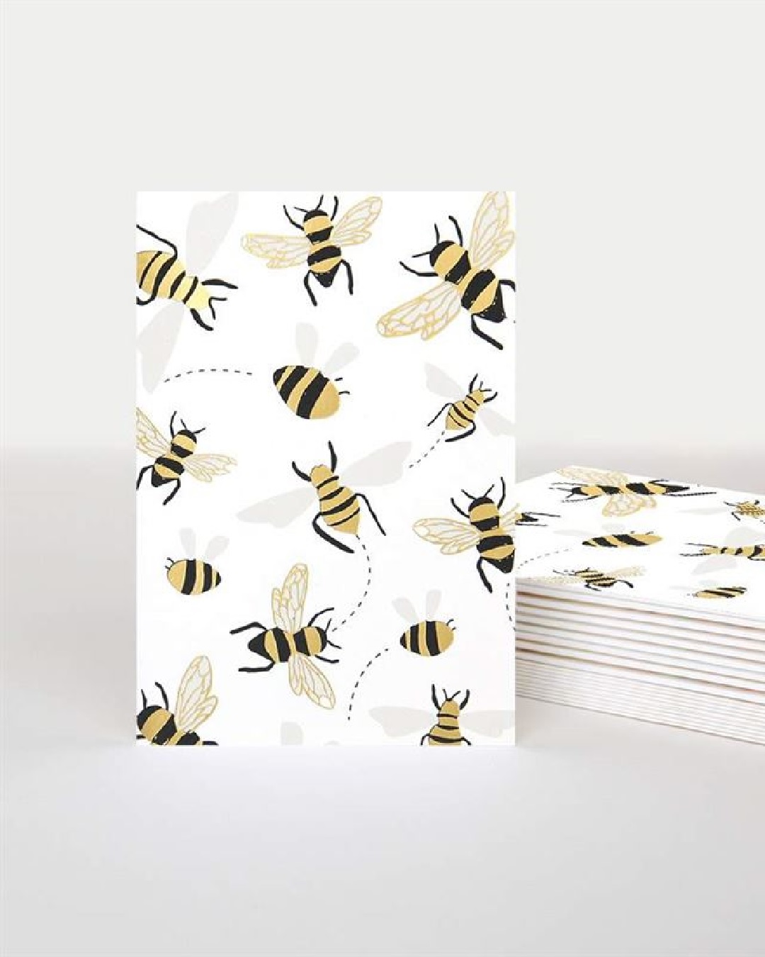 White card with bumble bees on it