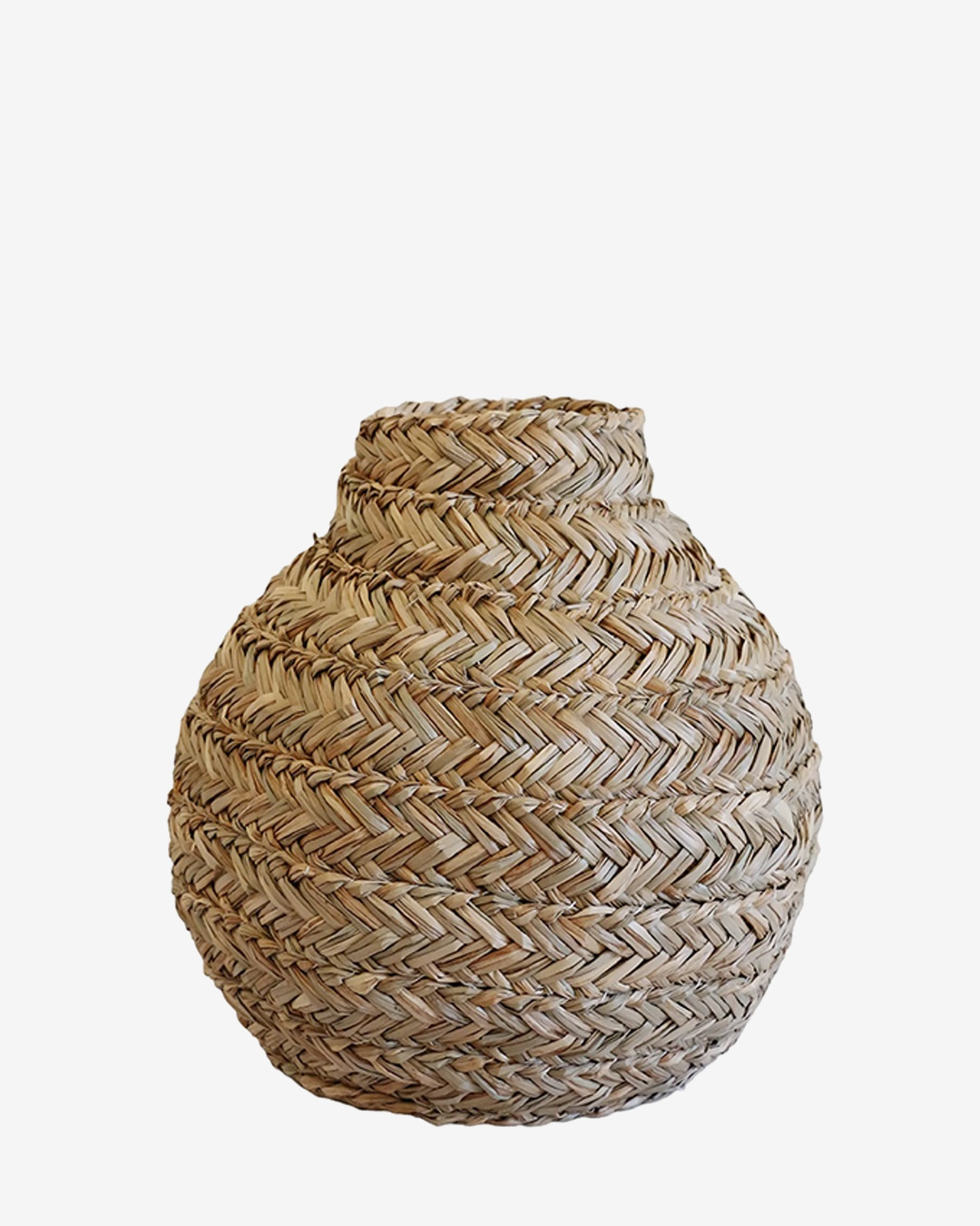 Seagrass woven urn basket