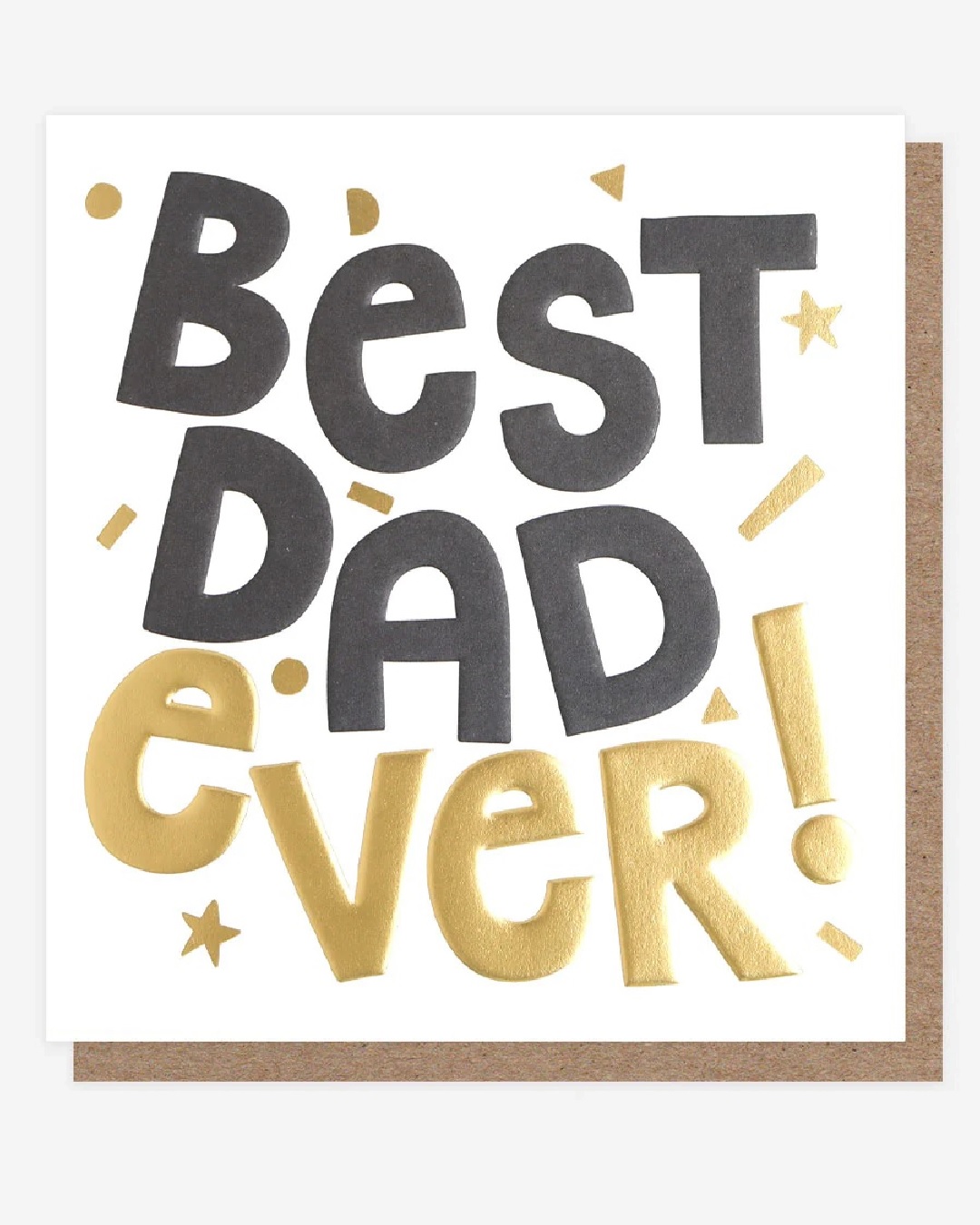 Best dad ever gold white and black card