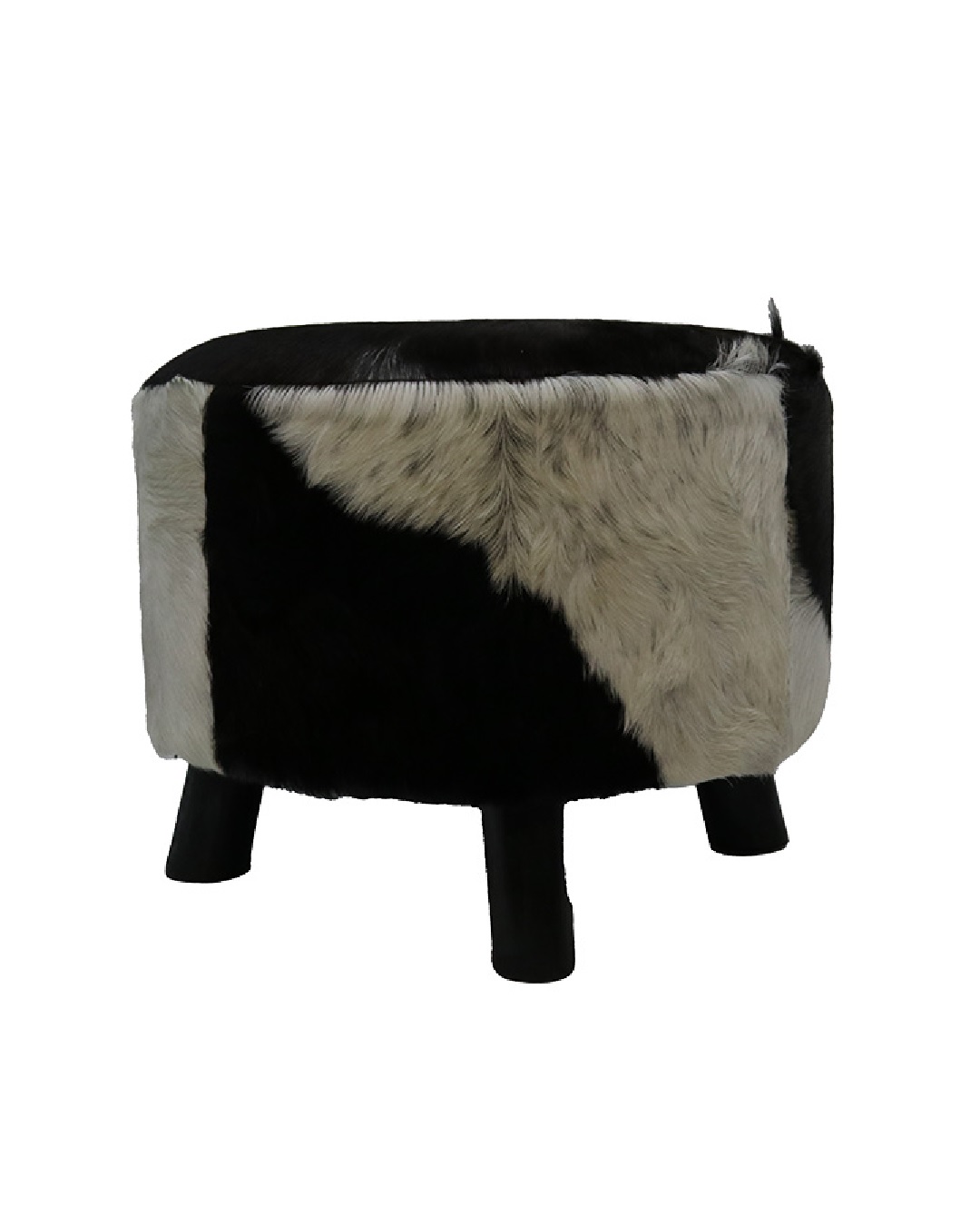 Black and white billie hide round coffee table