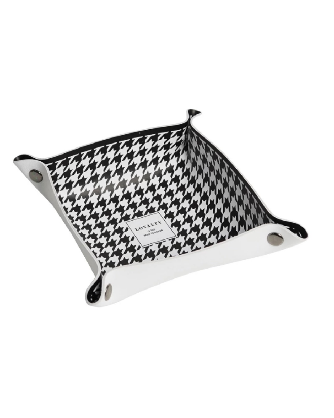 Black and white check tray