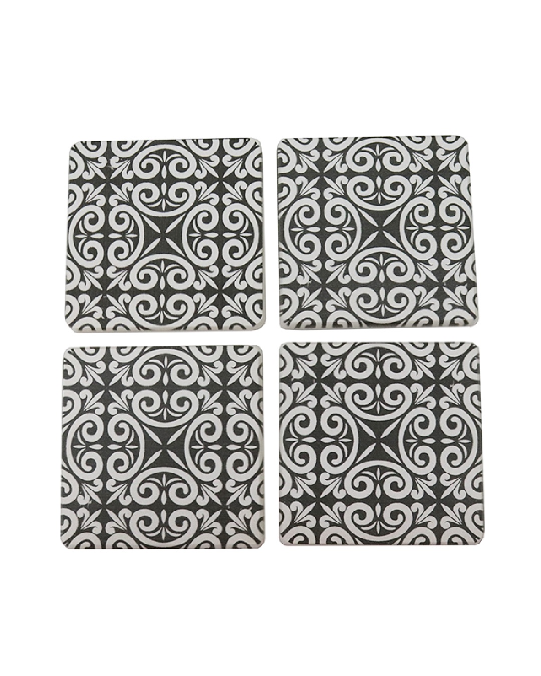 Black and white koru coaster