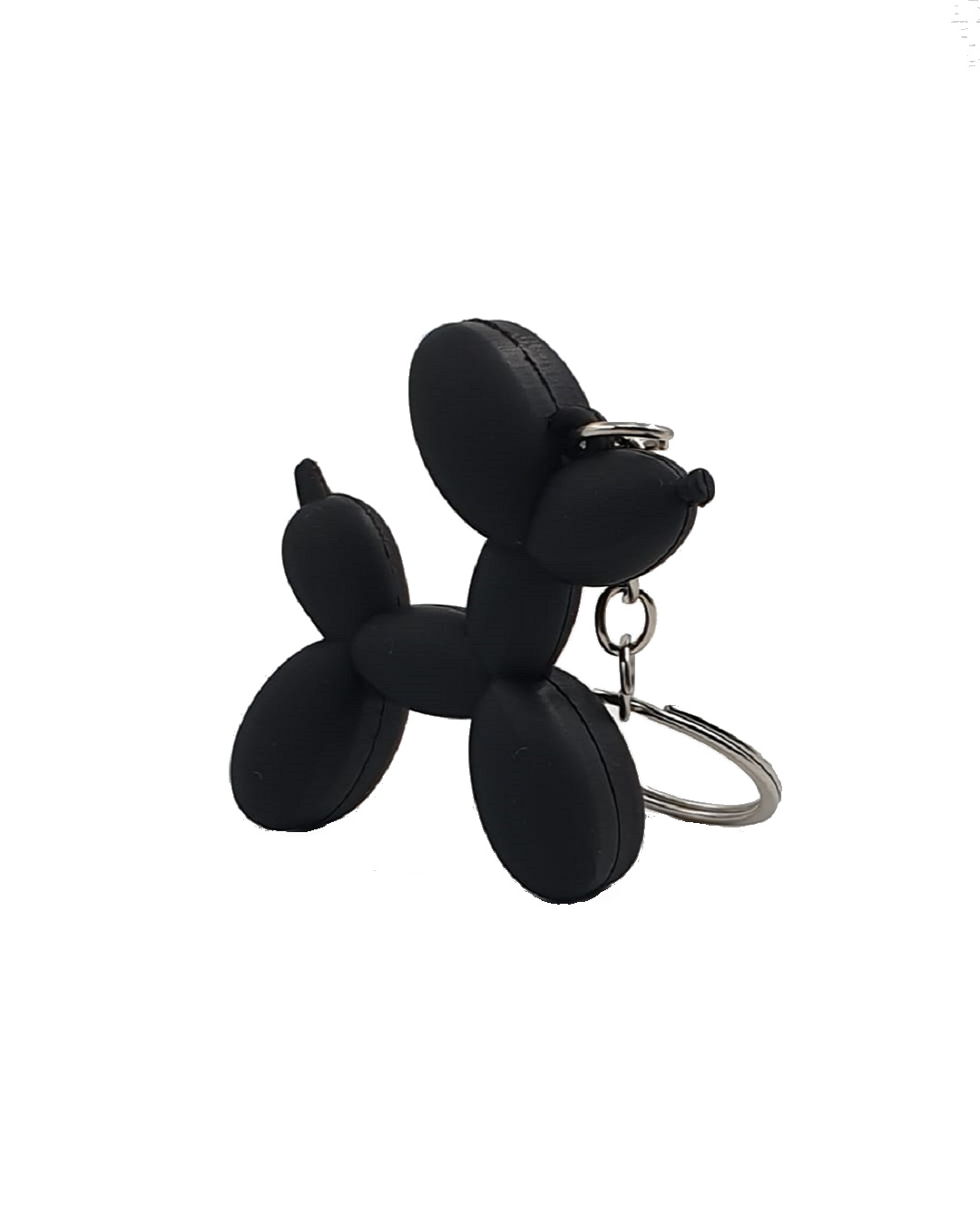 Black balloon dog keyring