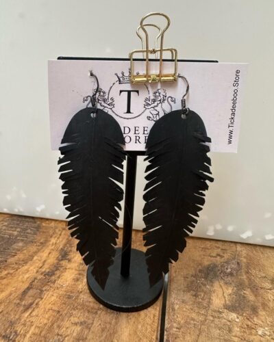 Black Feather Hook Earrings