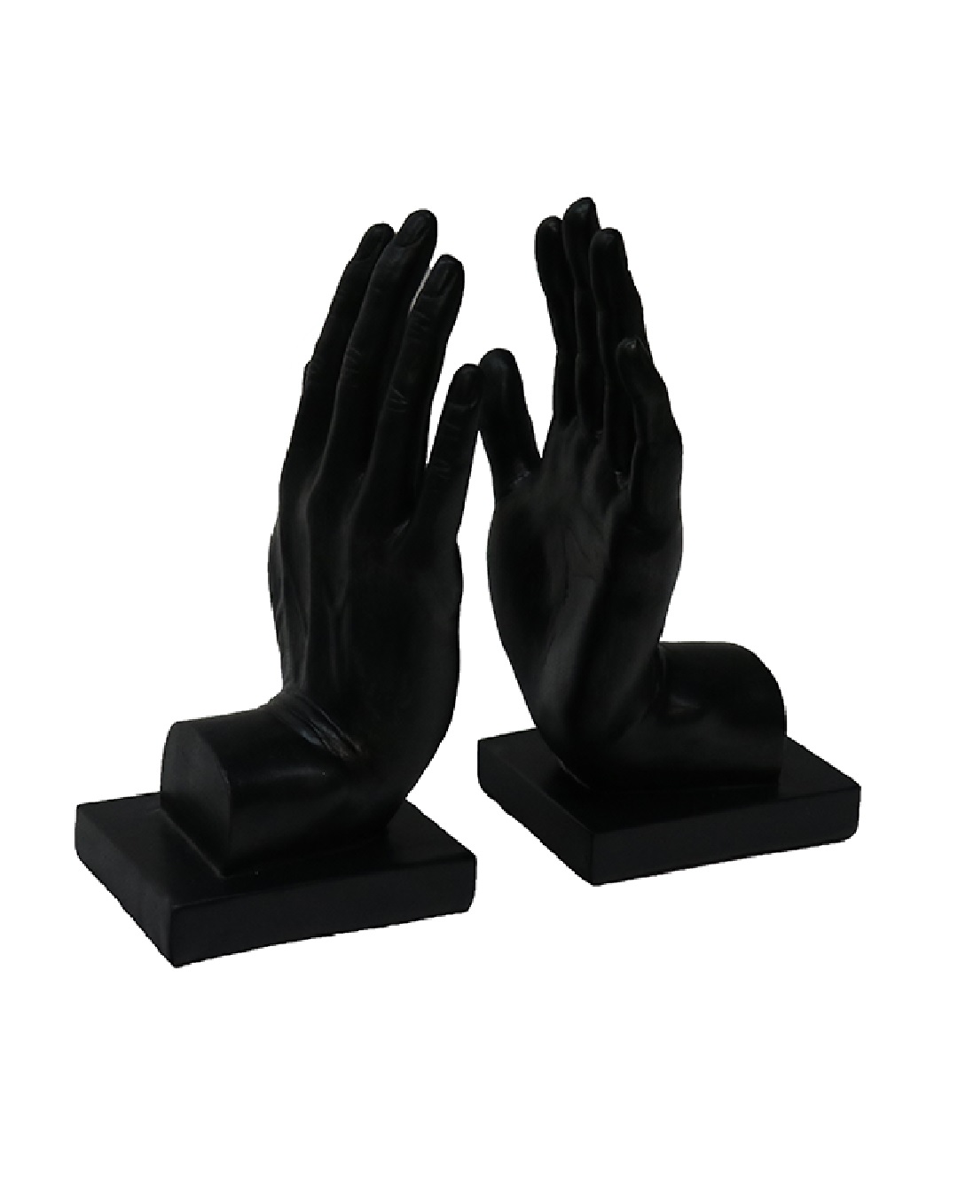 Black hand bookends