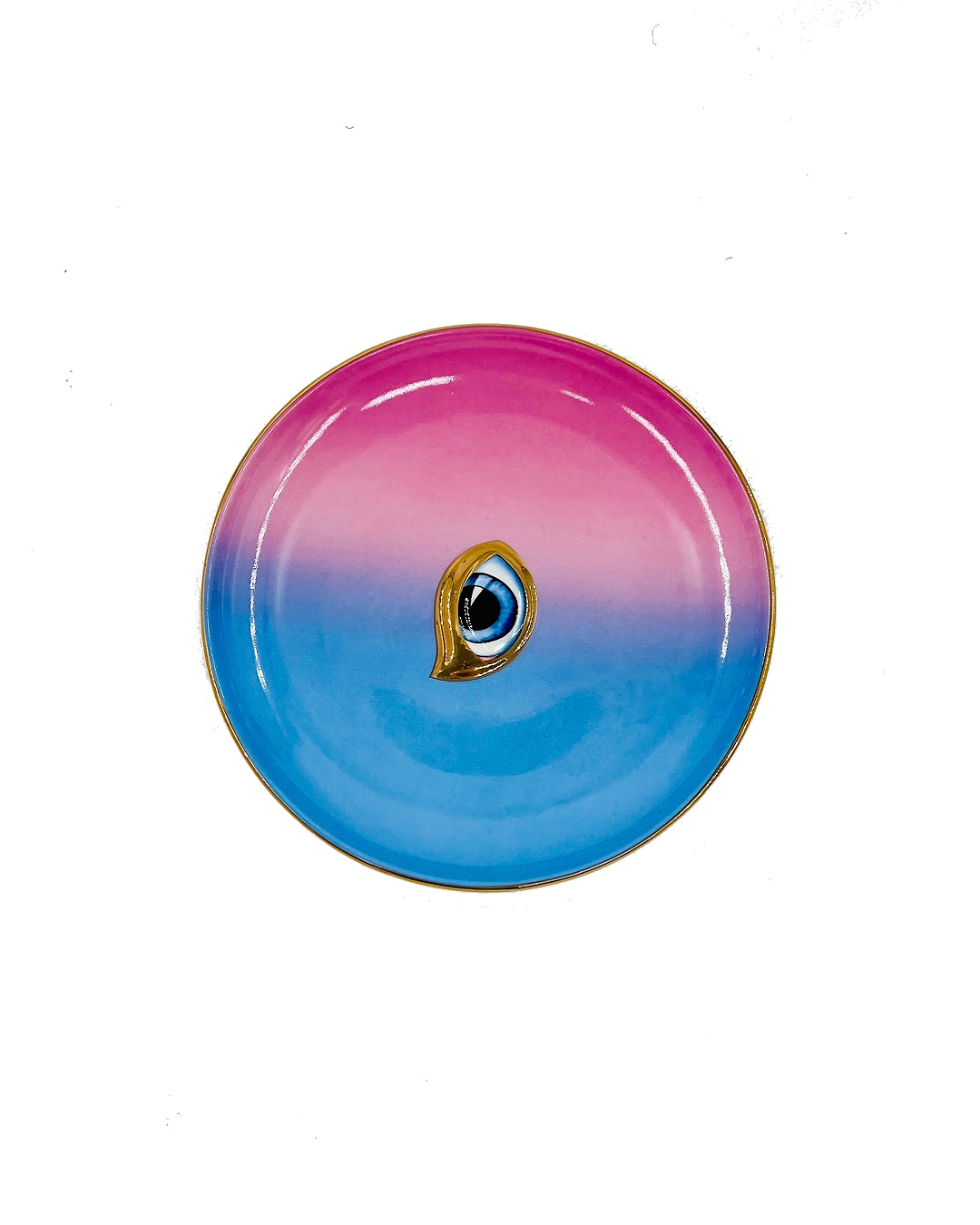 Pink and blue eye plate