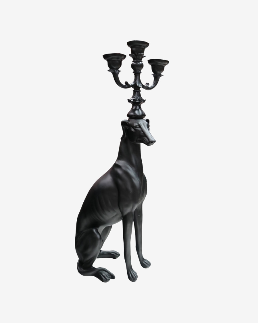 Greyhound matte black candlebra
