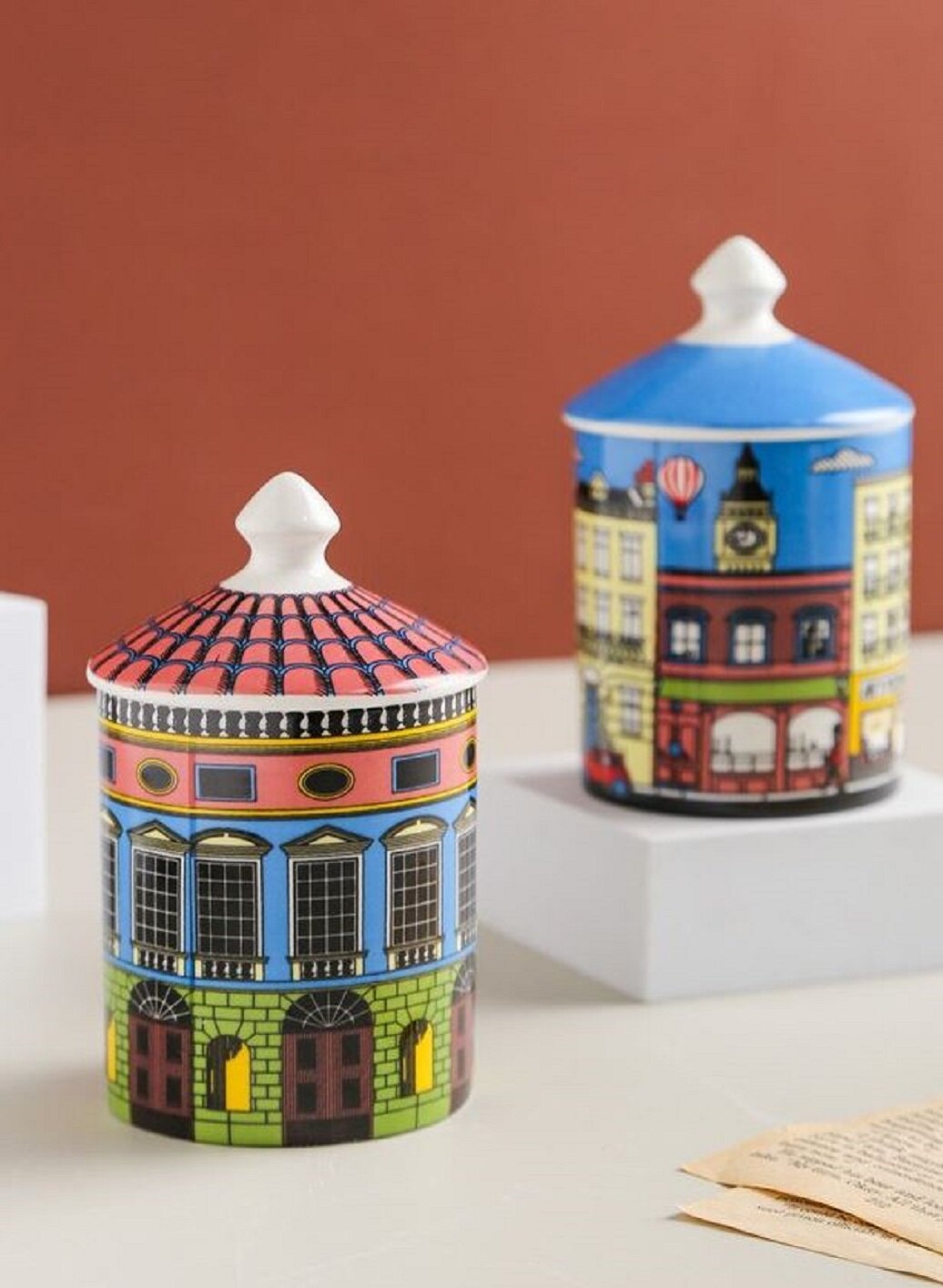 Coloured castle jar