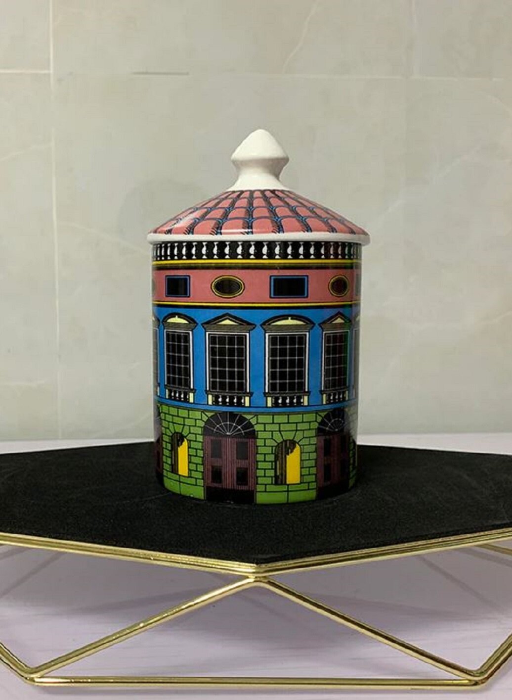 Coloured castle jar