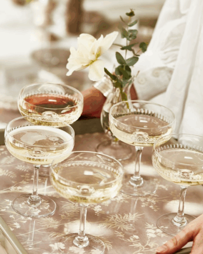 Champagne Hand Engraved Glasses Set of 2