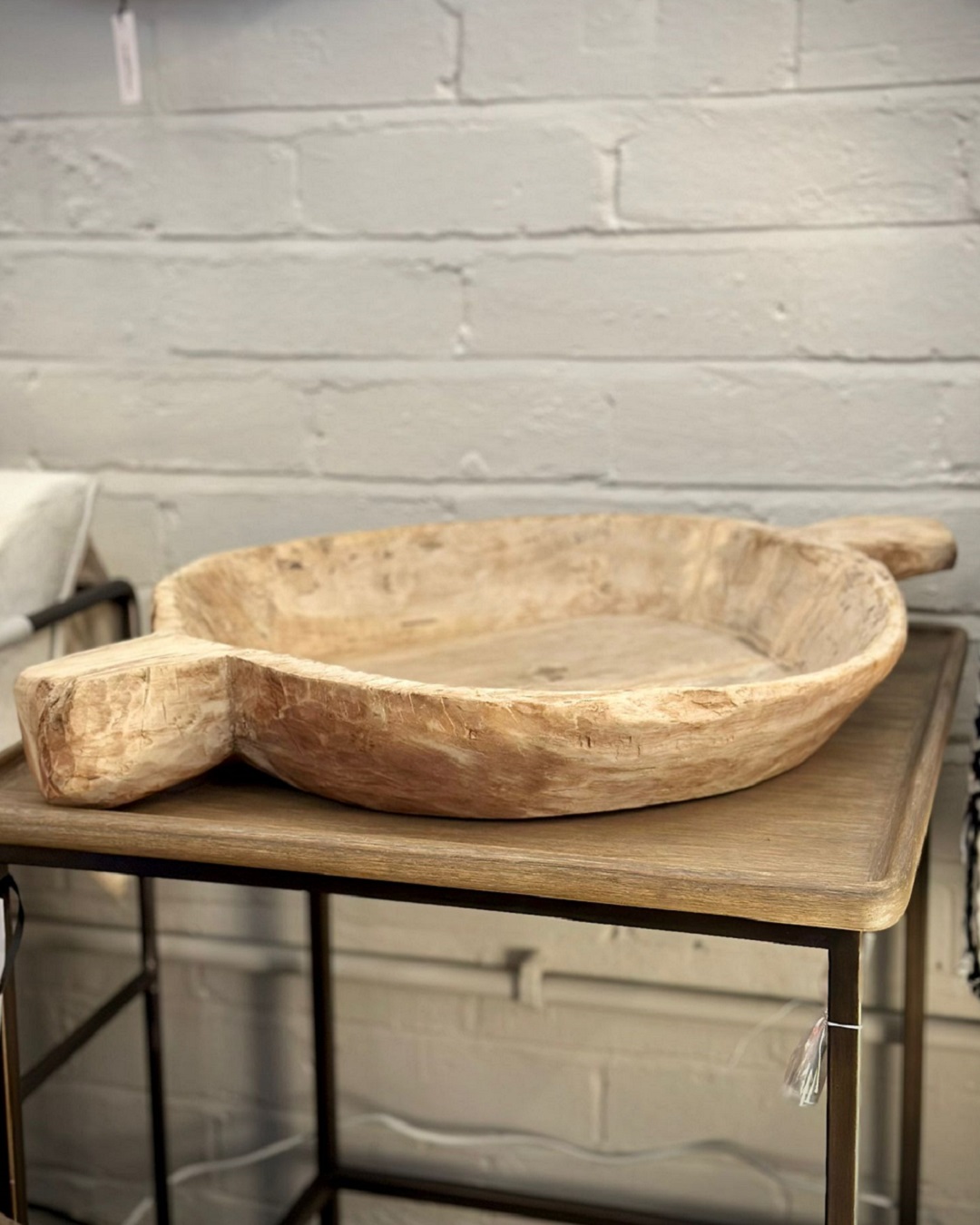 Wooden Chapati bowl on a table