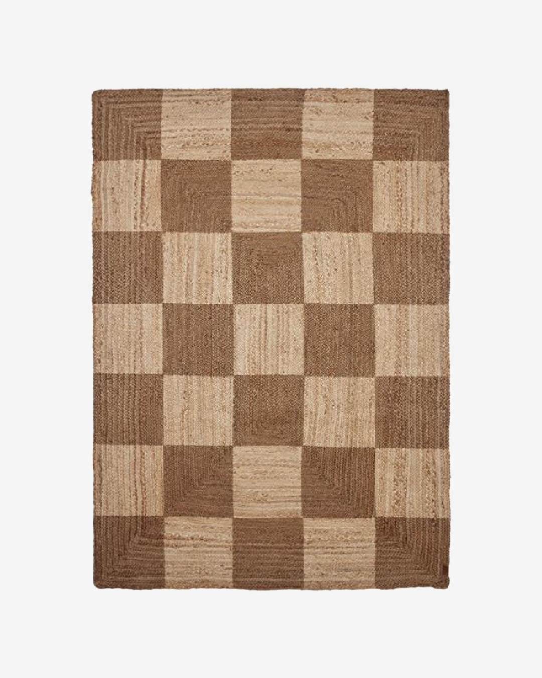 Checked brown rug