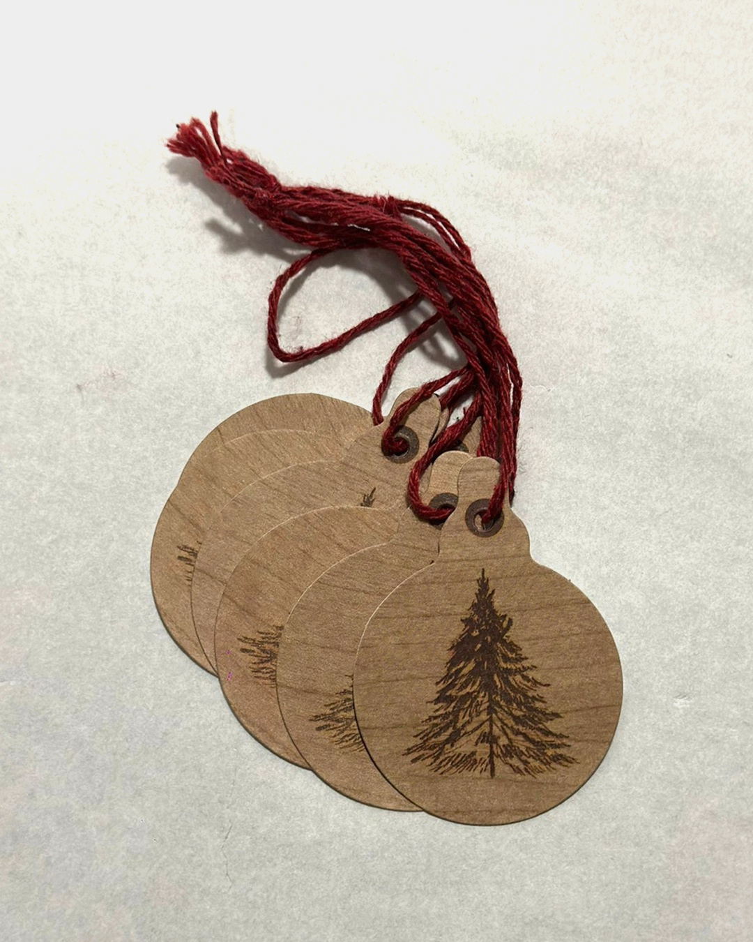 Gift Tags Brown Christmas Tree Set of 6