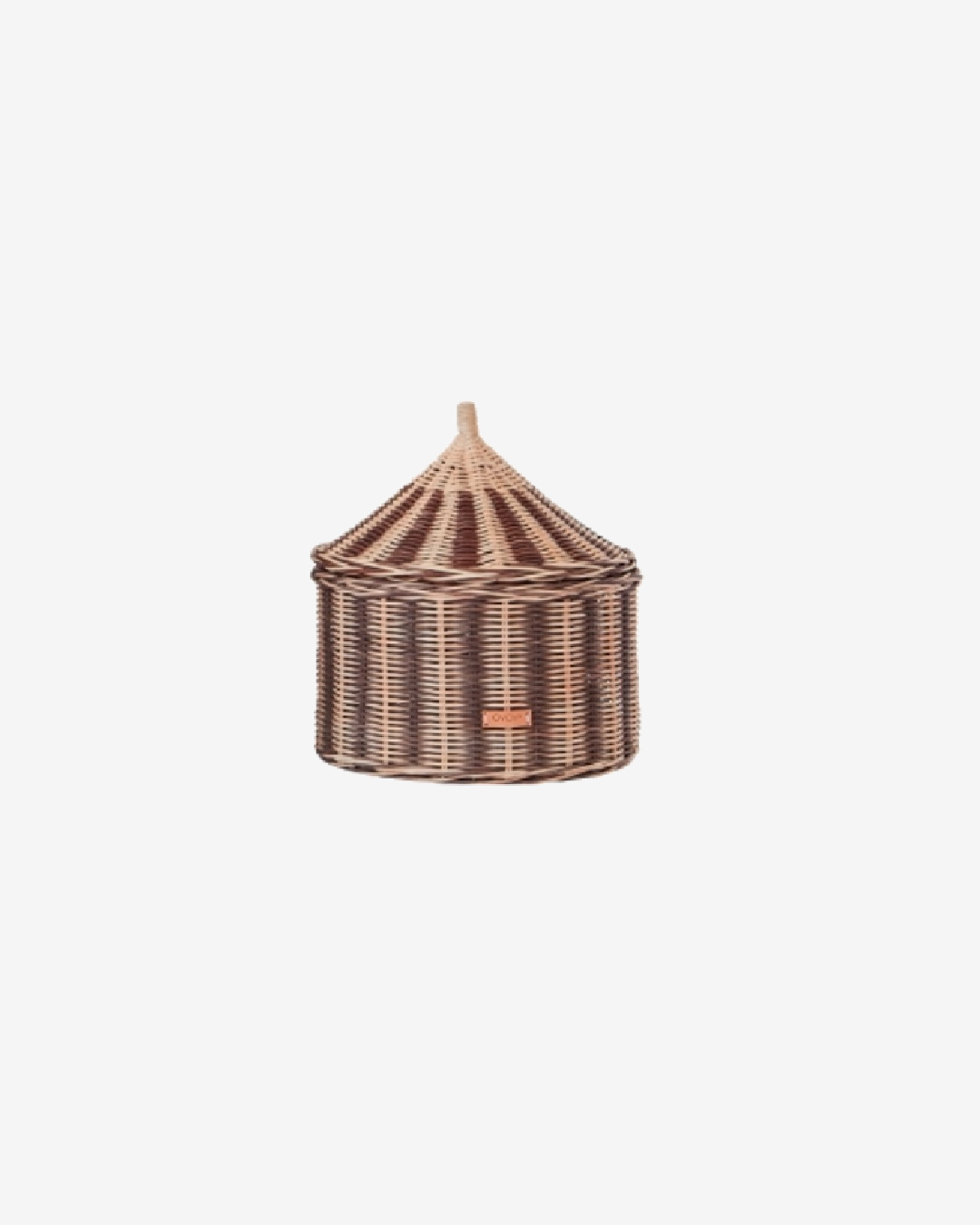Brown striped basket circus shape