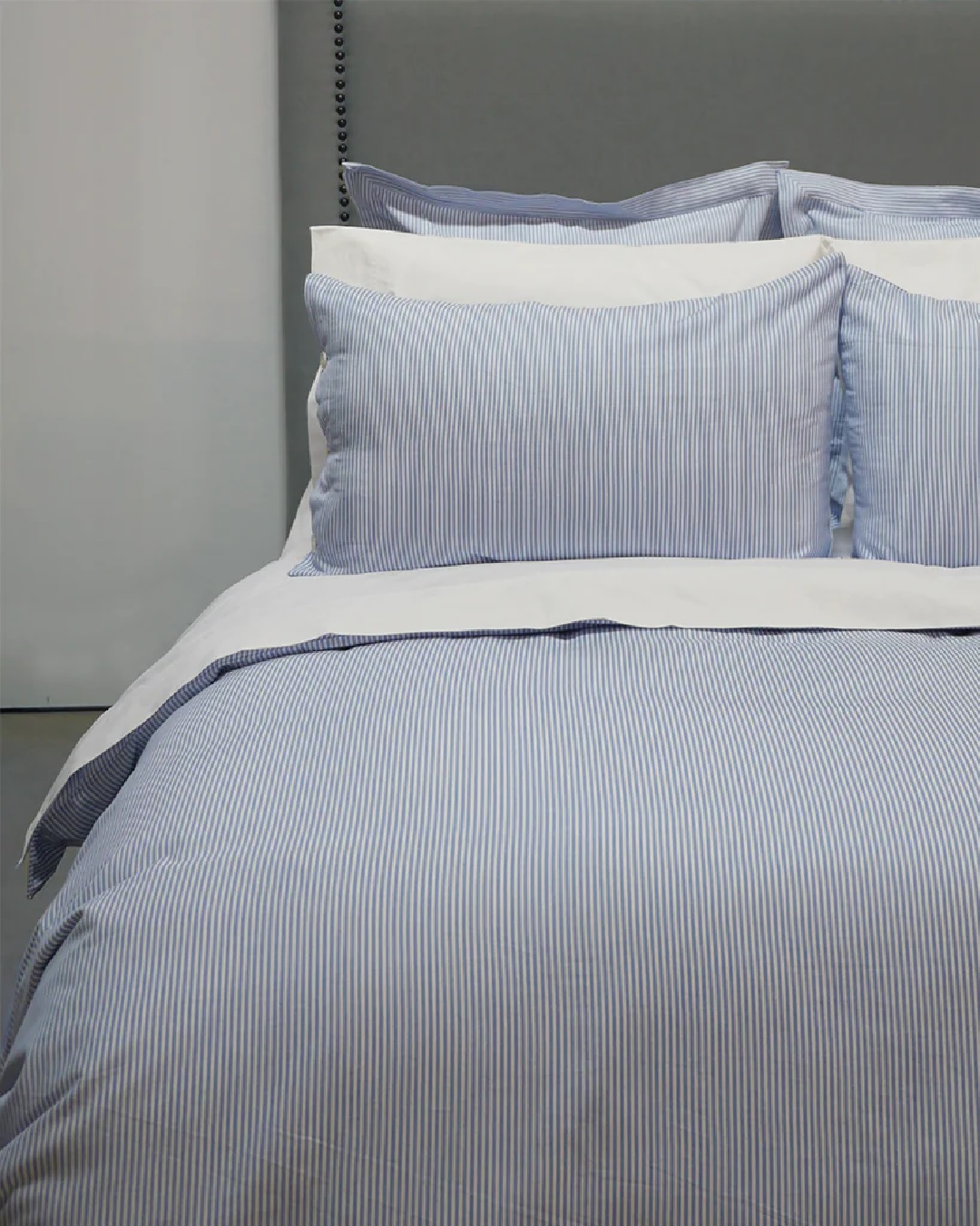 Blue stripe bedding