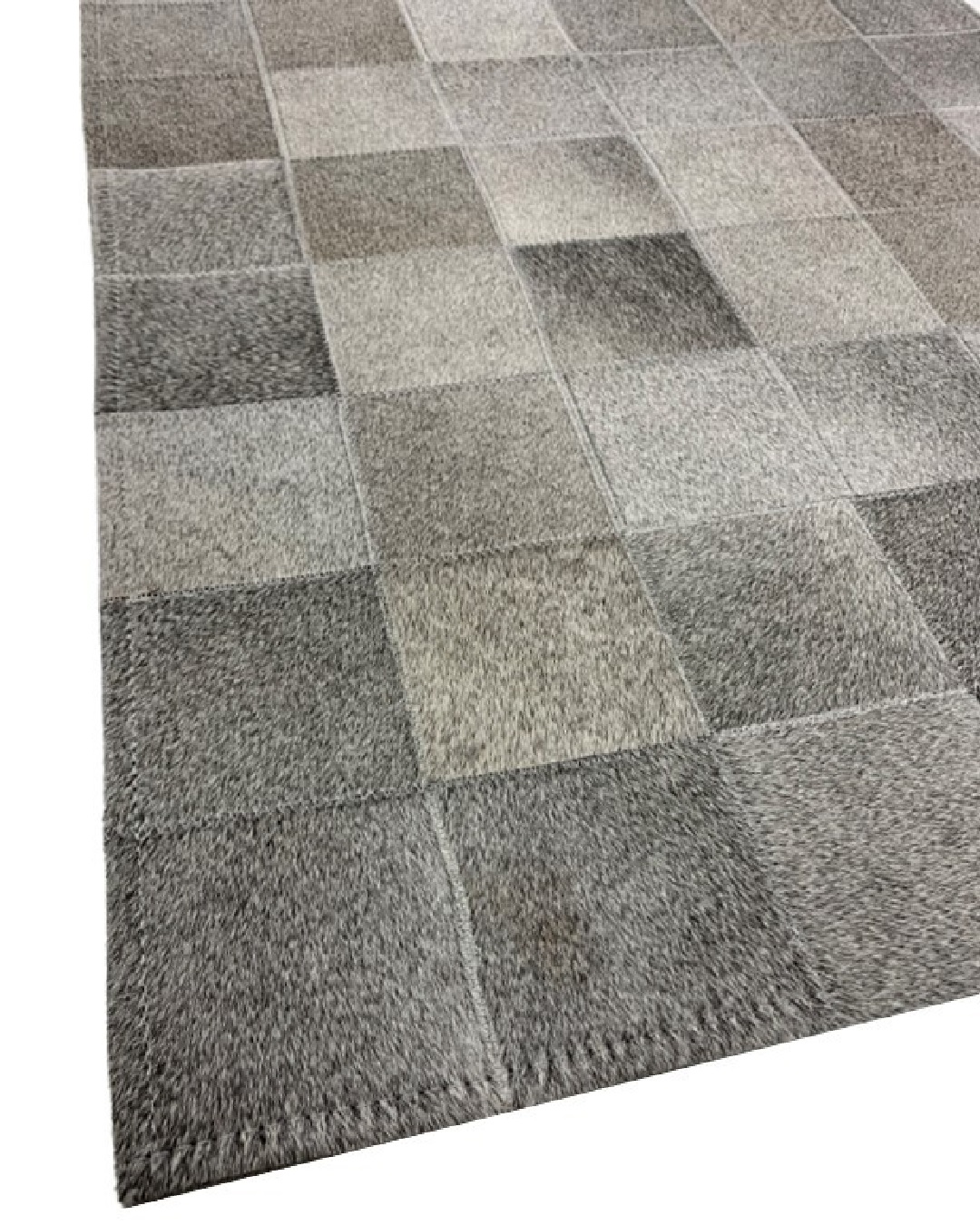 Cowhide patchwork rug grey gris