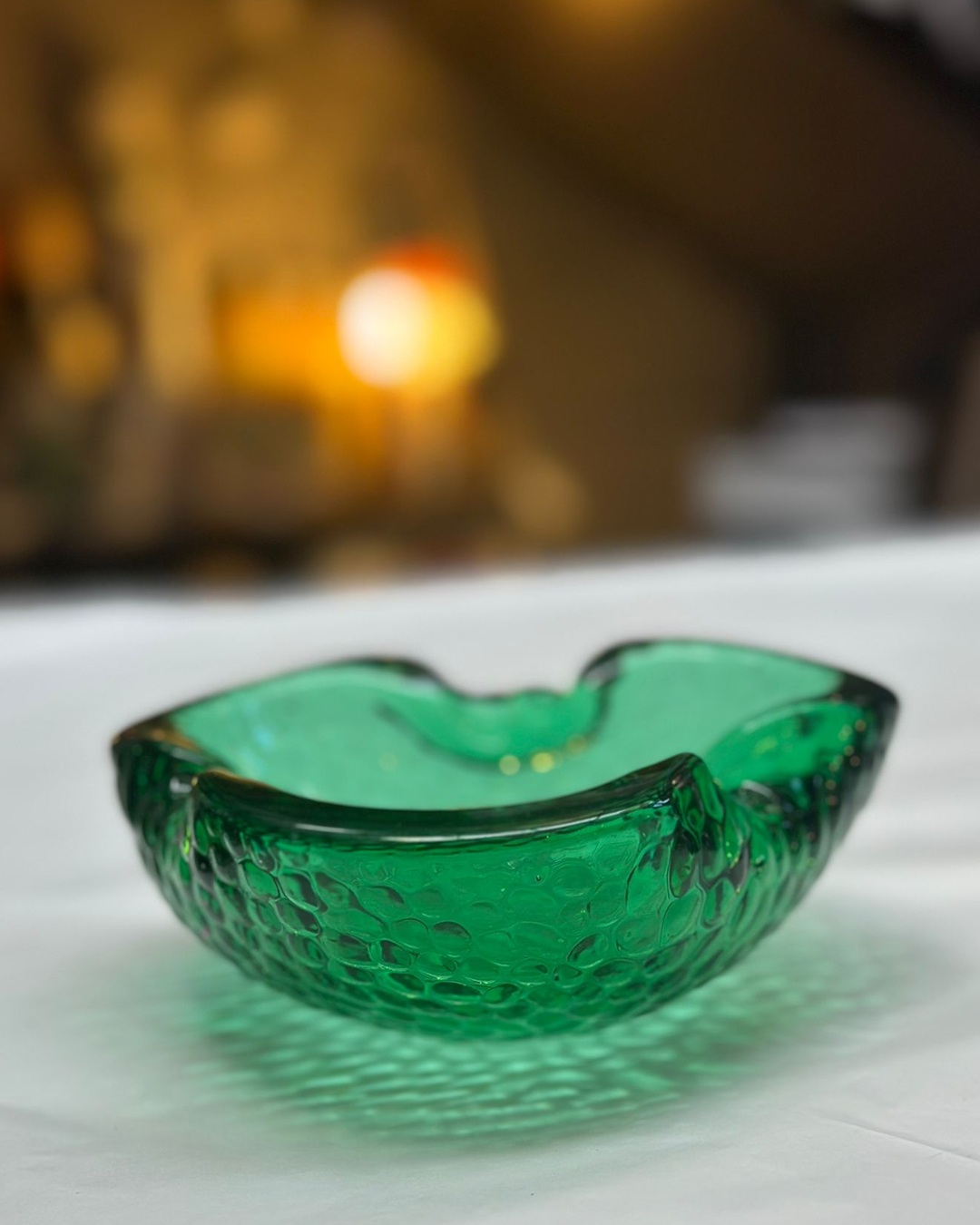 Collectable Emerald Green Italian Glass Bowl