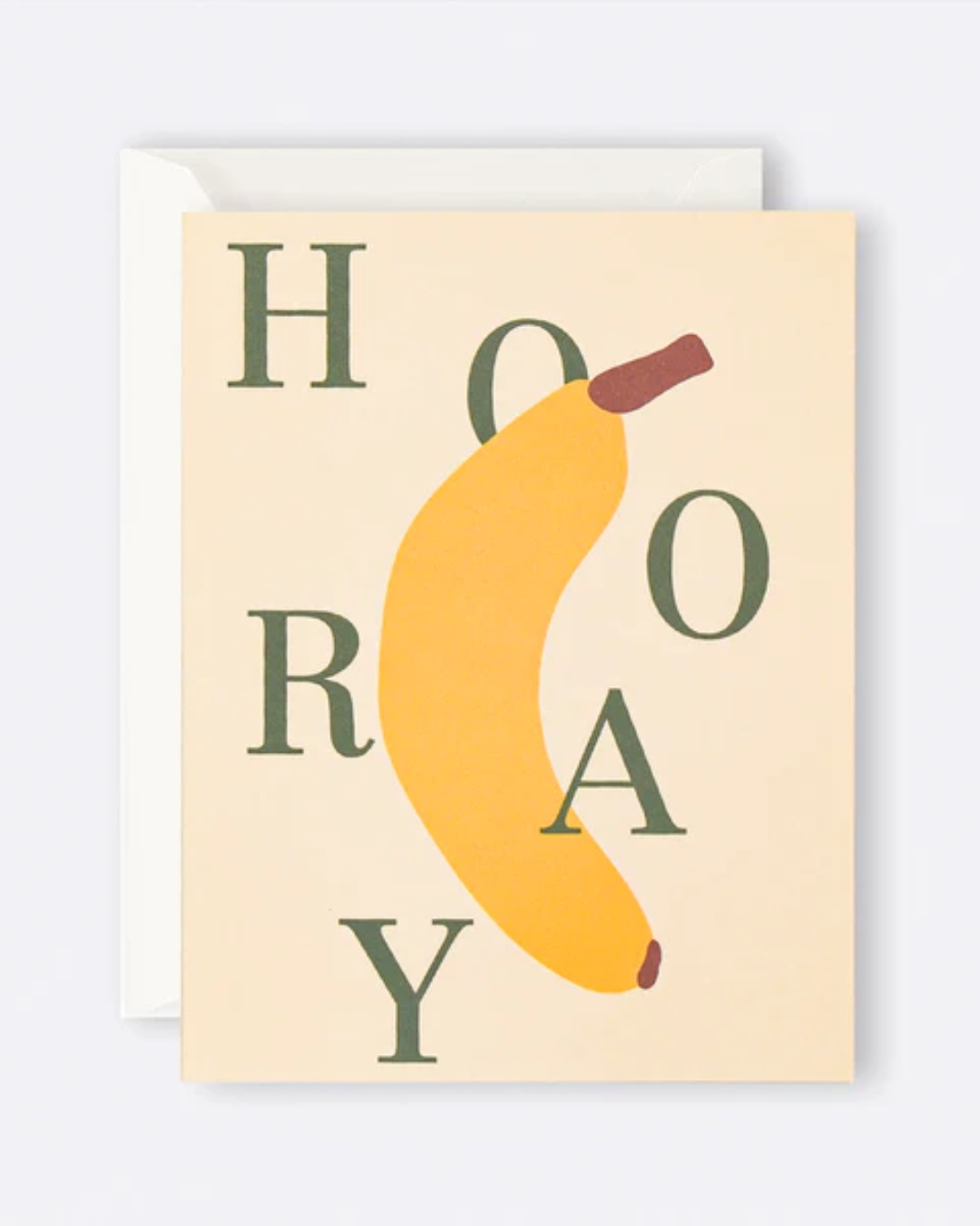 Card with banana and hooray