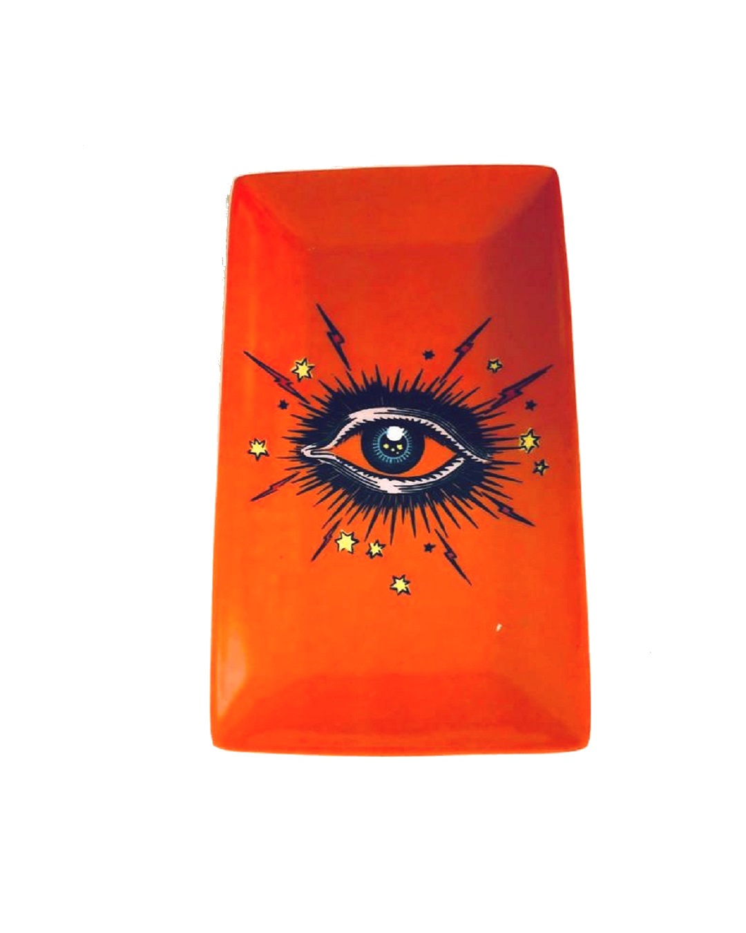 Orange eye rectangle plate