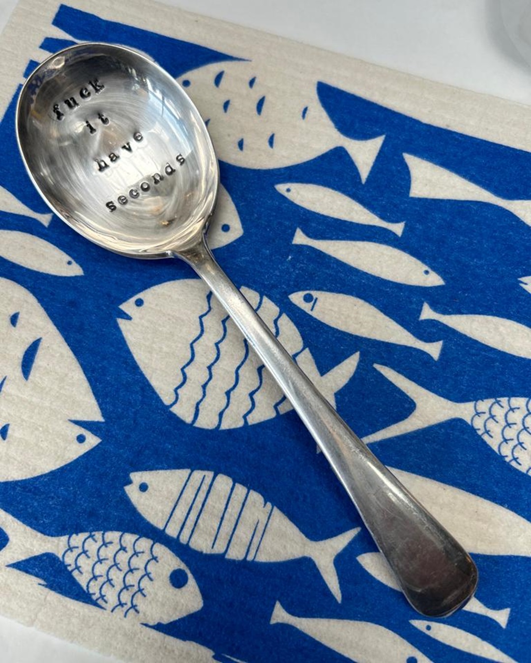 Silver stamped spoon fuck it have seconds
