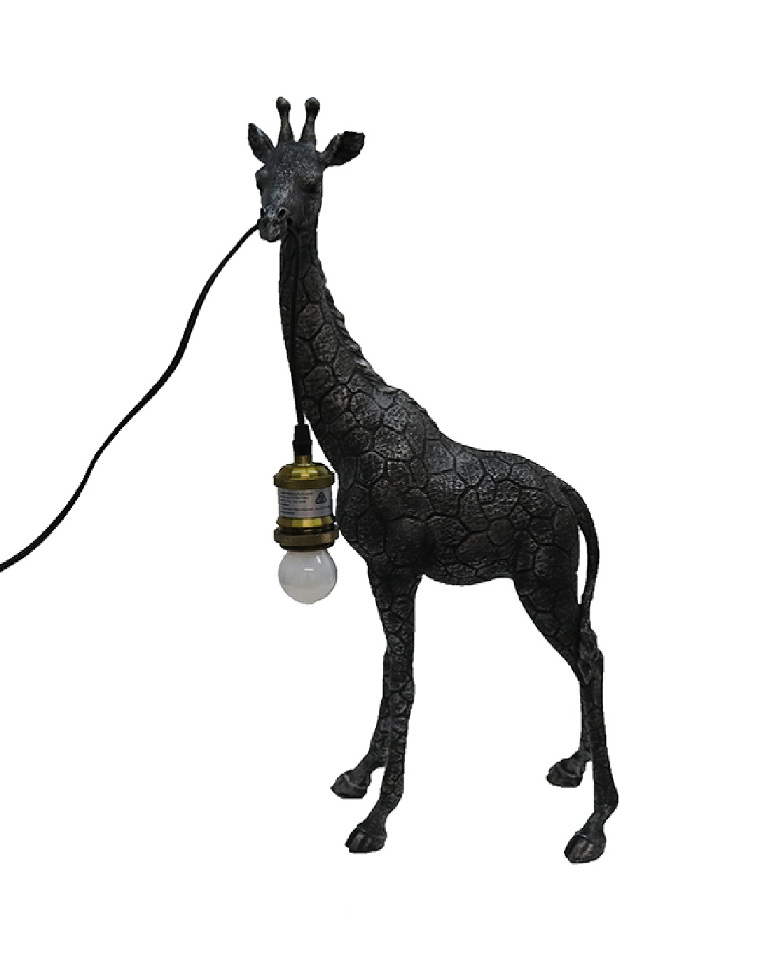 Giraffe hanging bulb lamp in black