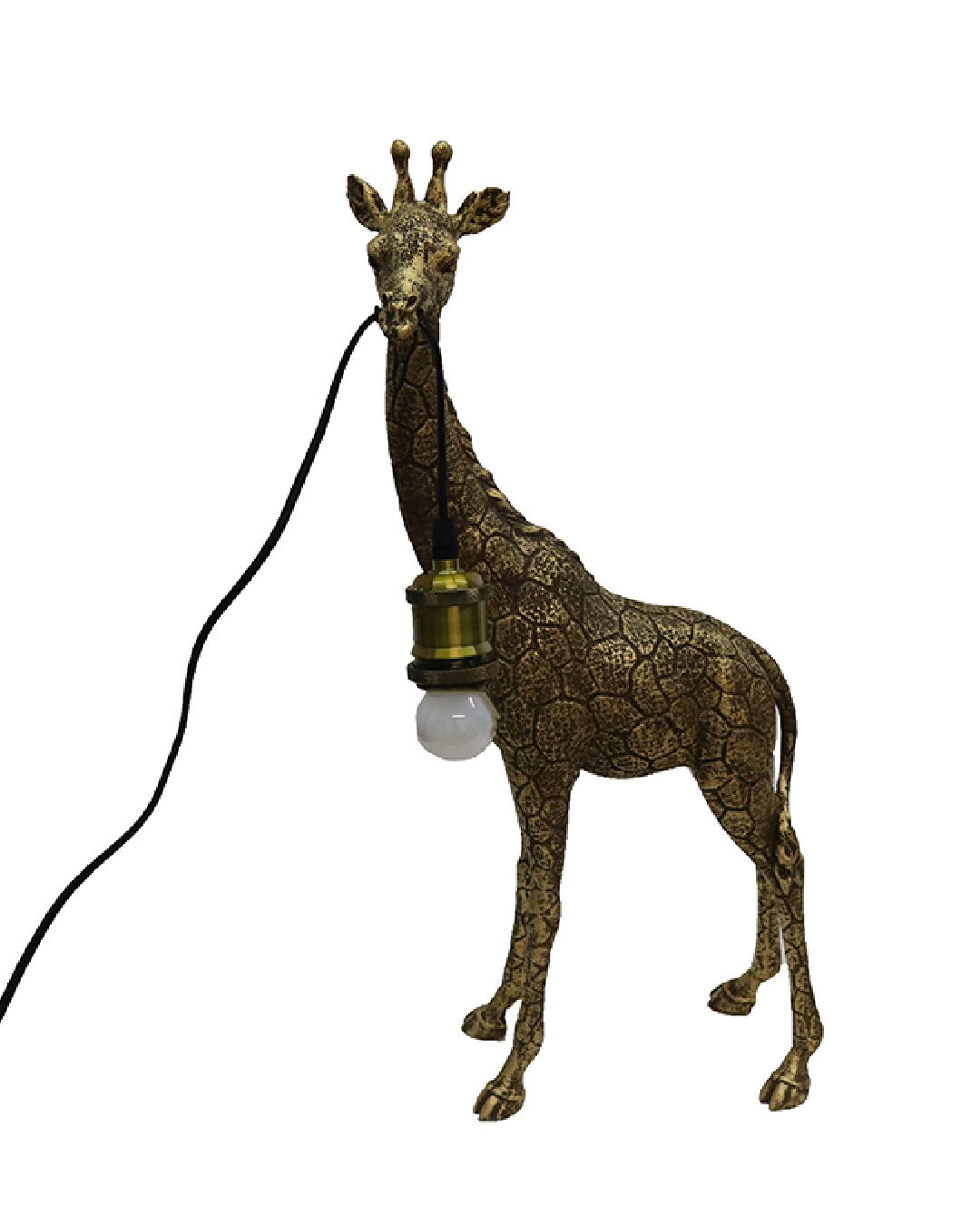 Giraffe hanging bulb lamp in gold