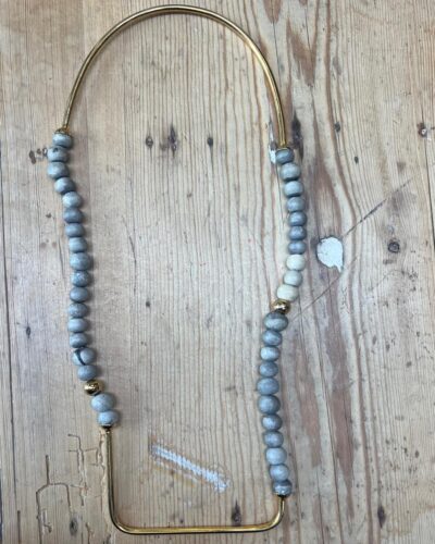 Gold and Stone Beaded Necklace