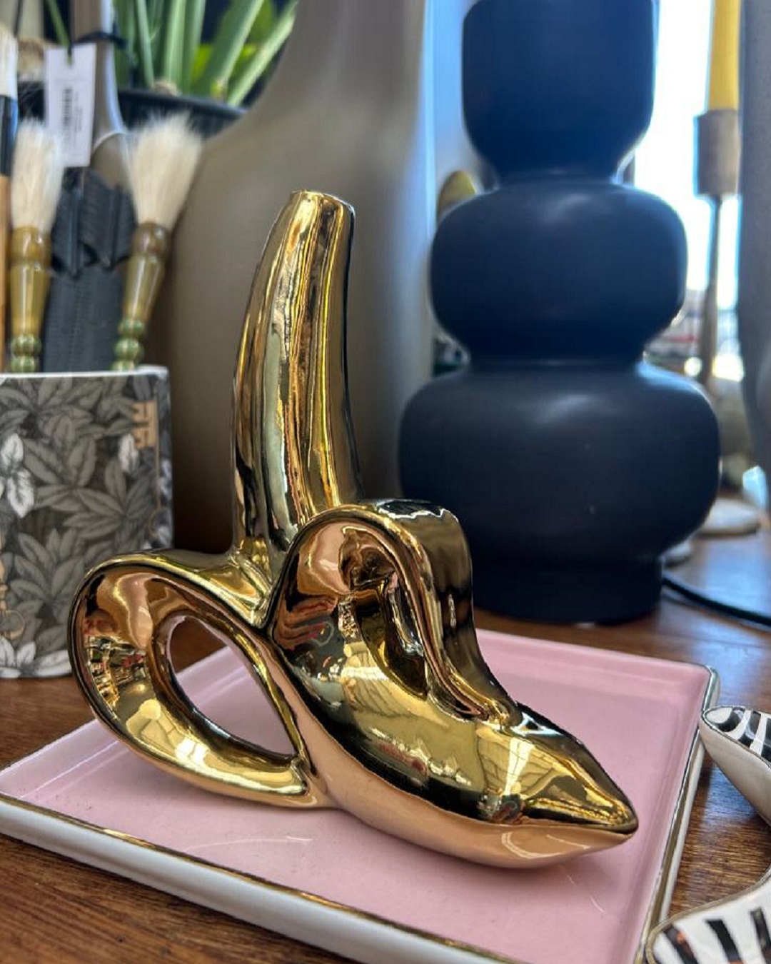 Gold banana vase