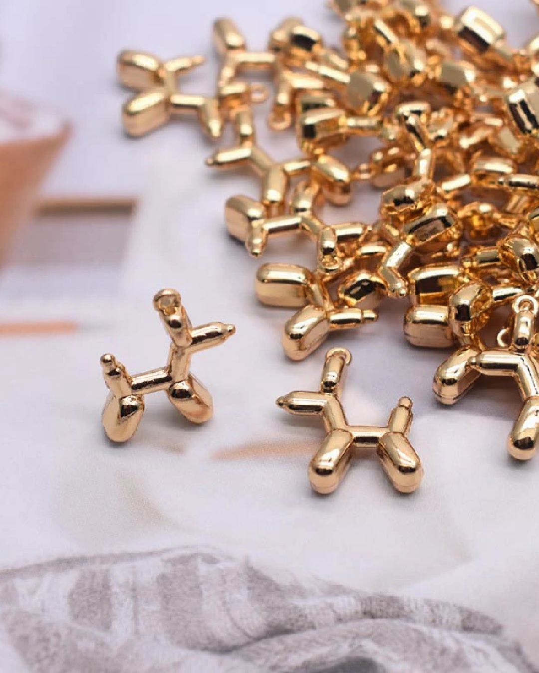 Gold dog charms