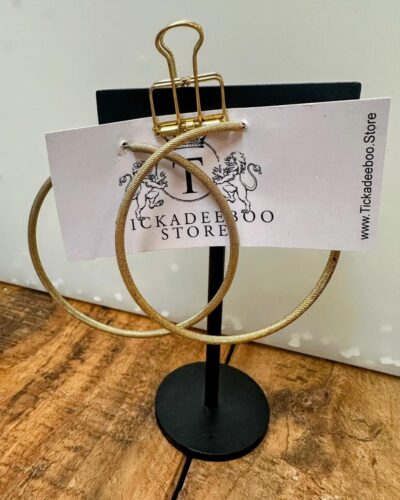 Gold Textured Metal Large Hoop Earrings
