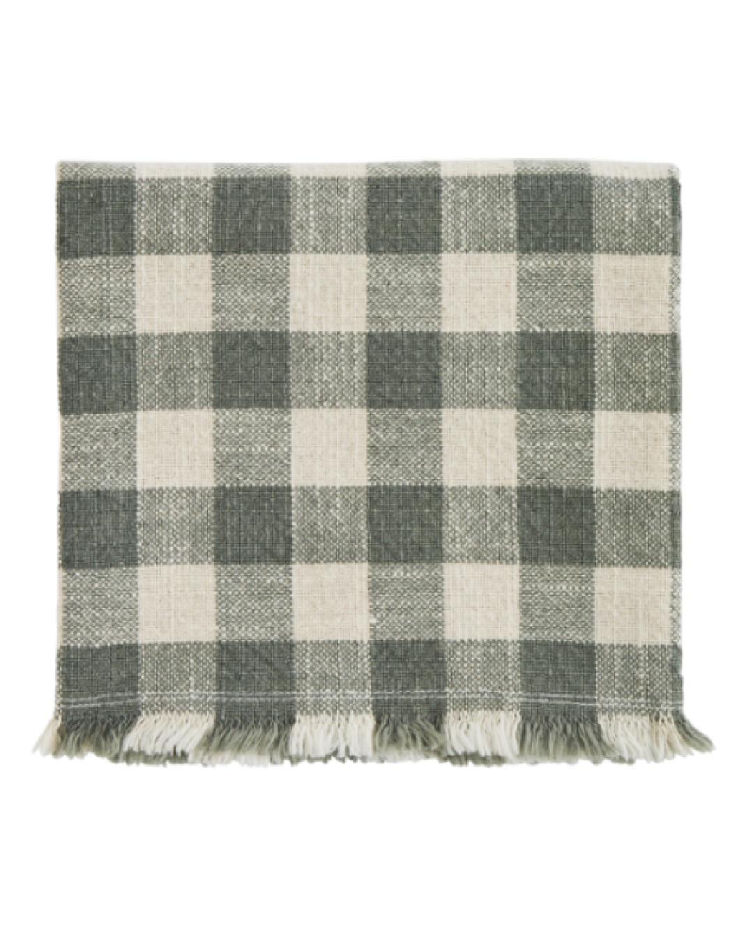 Green checked kitchen towel
