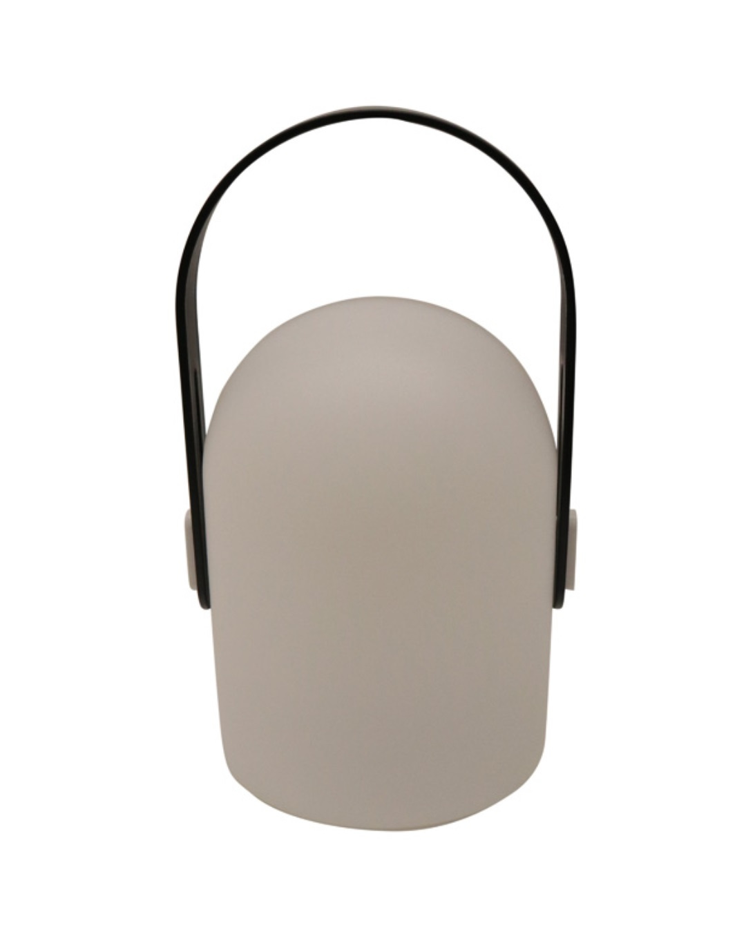 Lantern shaped light white with black handle