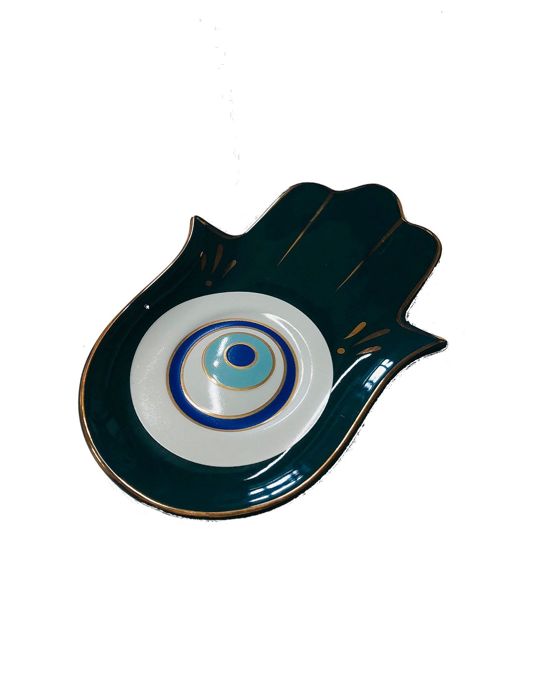 Hamsa Hand plate green