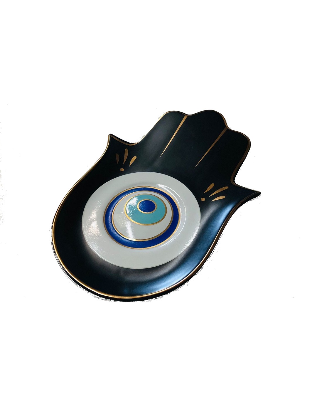 Hamsa hand plate black