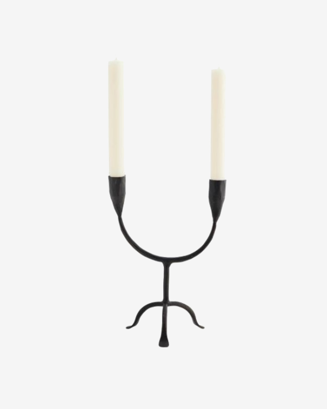 Double black curved candle holder