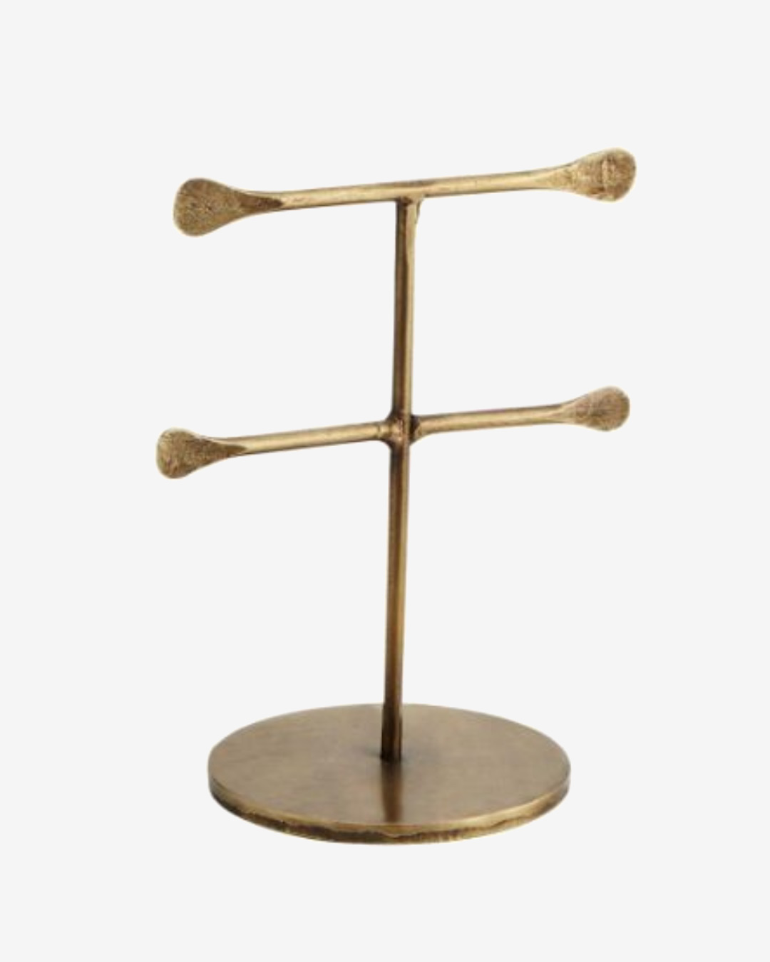 Hand forged jewellery stand in gold