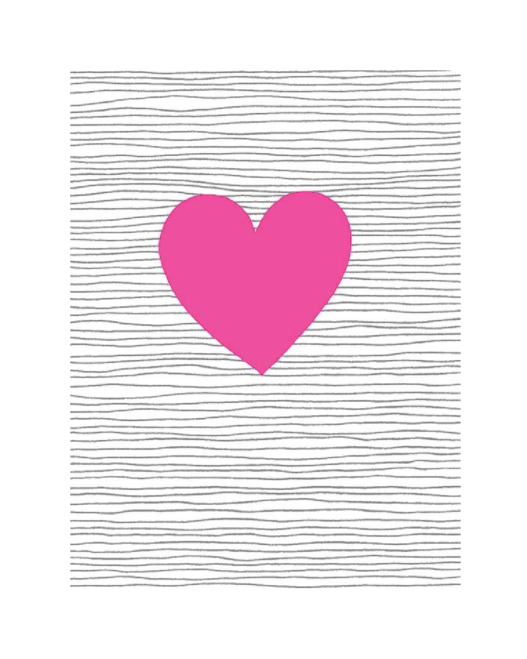 Pink heart note card