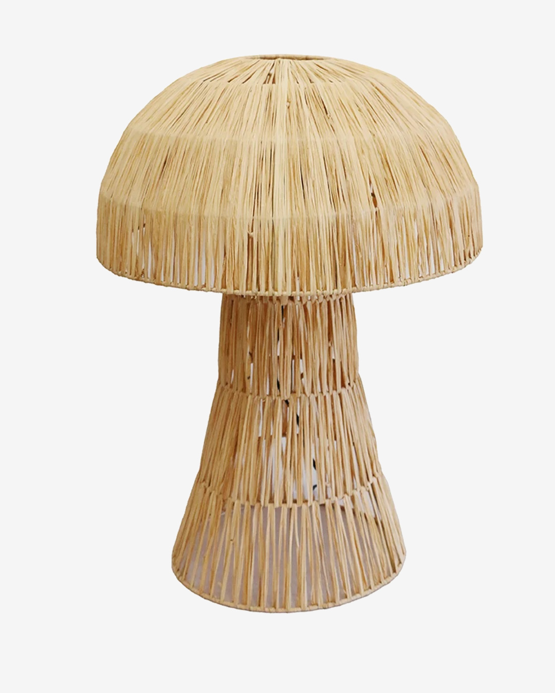 Woven mushroom lamp and shade