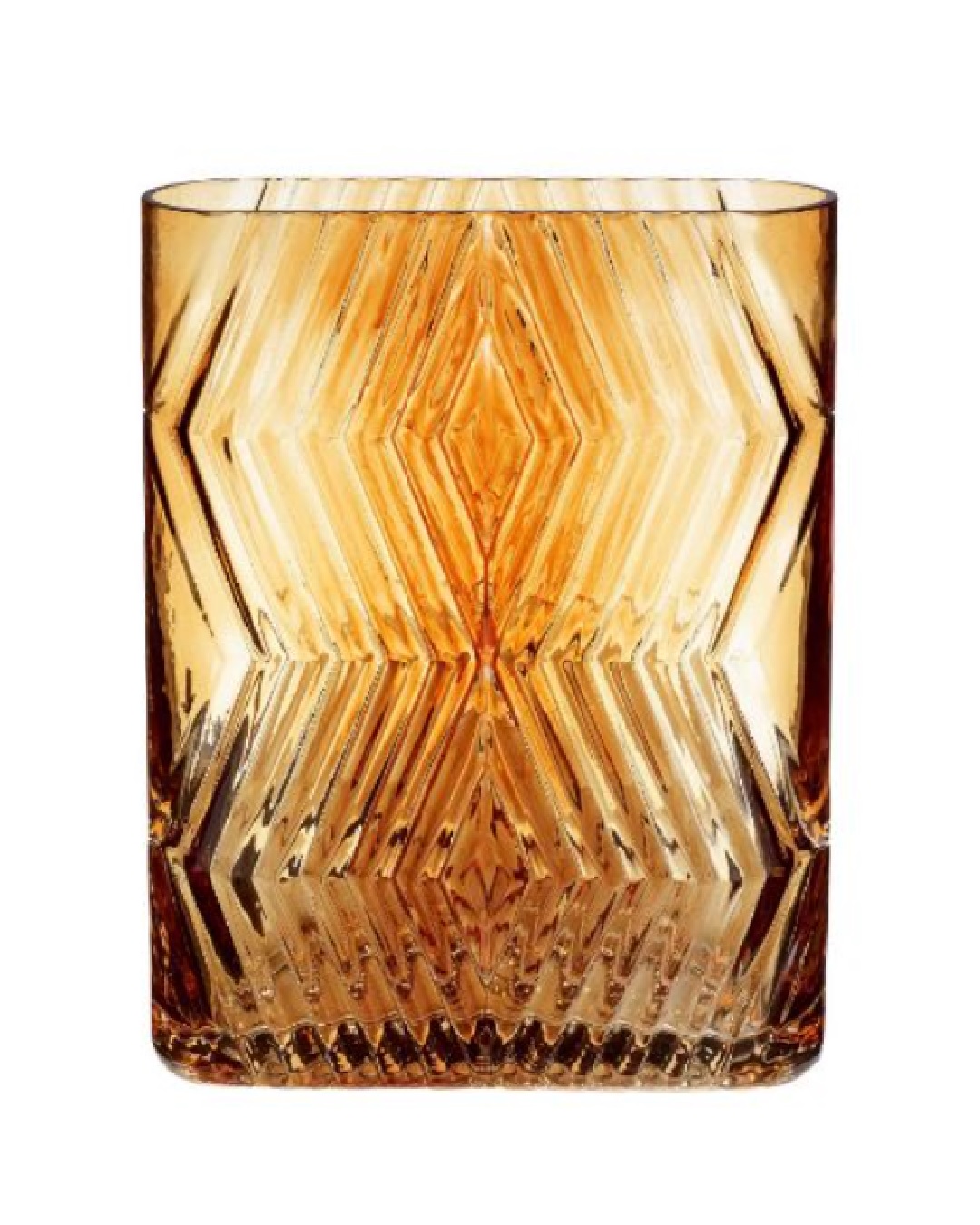 Large amber glass vase