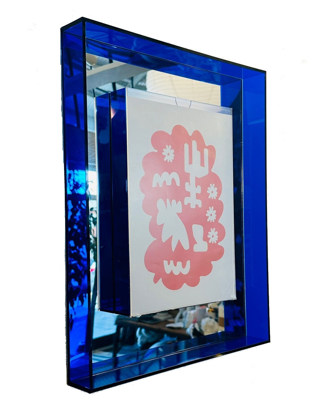 Japanese decorative frame blue