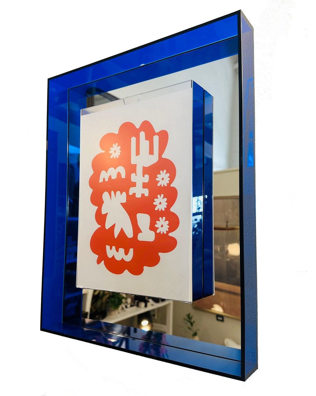 Japanese decorative frame blue